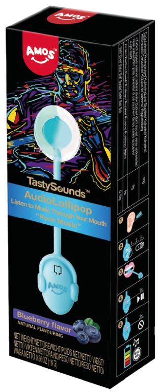 Amos TastySounds Lollipop with Music - Blueberry (1 pcs.)