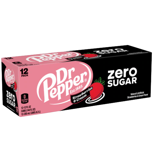 Dr. Pepper USA Strawberries & Cream Zero Sugar (12 x 0,355 Liter cans)