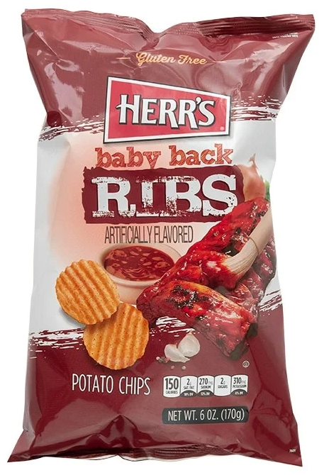 Herr's Baby Back Ribs Chips (170 g. USA)