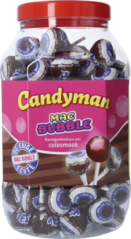 Candyman Mac Bubble Cola Lolli Pop Chewing Gum (100 pcs)