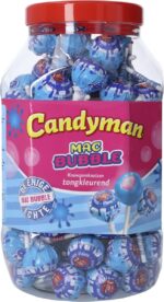 Candyman Mac Bubble Tongue Coloring Lolli Pop Chewing Gum (100 pcs)