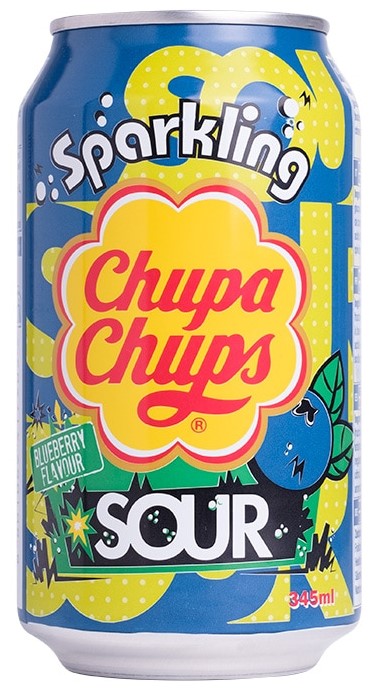 Chupa Chups Sour Blueberry Flavour (24 x 0,345 Liter cans)