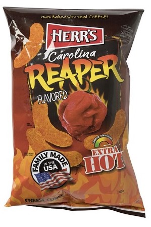 Herr's Carolina Reaper Flavored Extra Hot Cheese Curls (42 x 28 g. USA)