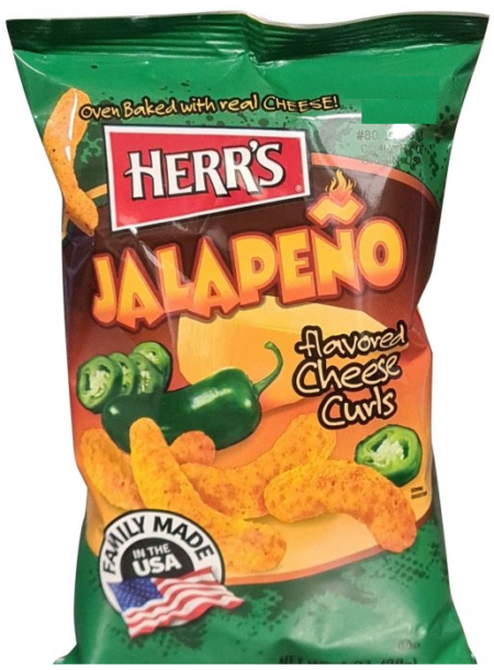 Herr's Jalapeno Flavored Cheese Curls (198 g. USA)