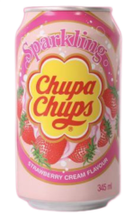 Chupa Chups Strawberry & Cream Flavour (24 x 0,345 Liter cans)