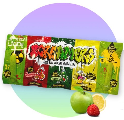ZED Candy Screamers Sour Candy Dip & Lick (24 x 40 gr)
